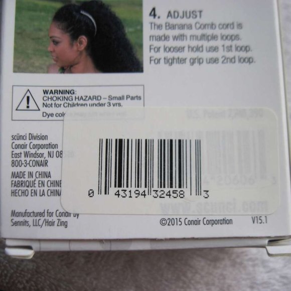 Scunci Upzing 6" Long Stretching Banana Comb Hair Updo Style Secure Hold Metal - Picture 6 of 10